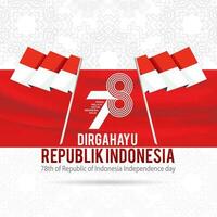 Indonesië onafhankelijkheid dag 17 augustus concept illustratie.78 jaren Indonesië onafhankelijkheid dag vector
