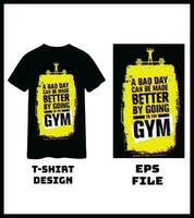 bodybuilding t overhemd ontwerp. Sportschool vector