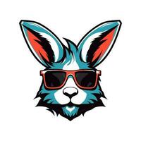 een koel en elegant konijn vervelend zonnebril vector klem kunst illustratie, uitstralend een zin van vertrouwen en trendyheid, perfect voor mode vooruit ontwerpen en heup branding