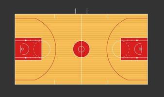 basketbalveldillustratie met nba-markeringen vector