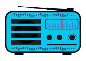 kleur radiostation. radio in paarse kleur met antenne, schaal. ontvangststation. vector