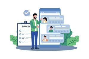 bedrijven gedrag online enquêtes voor klant feedback. vector