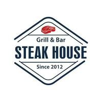 steak huis typografie label. vector illustratie.