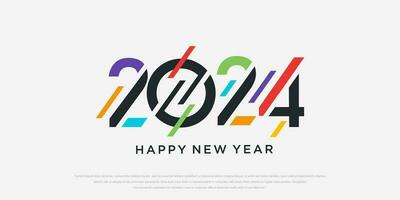 2024 gelukkig nieuw jaar logo tekst ontwerp. 2024 aantal ontwerp sjabloon. vector illustratie.