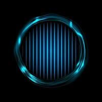 blauw gloeiend elektrisch ringen en neon lijnen abstract achtergrond vector