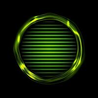 groen gloeiend elektrisch ringen en neon lijnen abstract achtergrond vector