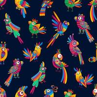 tekenfilm Mexicaans braziliaans papegaaien naadloos patroon vector
