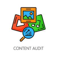 inhoud audit of web audit icoon van digitaal media vector