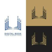boek technologie onderwijs vector logo icoon.