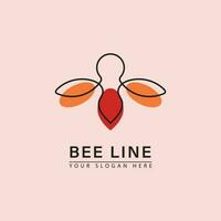honing bij lijn logo icoon. vector