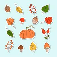 set herfst stickers vector