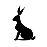 wild leus, konijn profiel. haas, konijn, Woud dier met lang oren. jackrabbit karakter zitten, kant visie. schattig zoogdier. vector illustratie