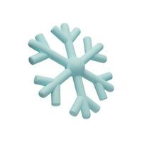 3d geven sneeuwvlok. meteorologie realistisch element. vector symbool van koud, vorst. ontwerp element voor winter seizoen. zeshoek vorm kristal in klei, plastic stijl