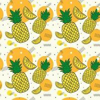 zomer patroon achtergrond ontwerp met ananas en meetkundig figuren vector