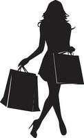 boodschappen doen vector silhouet illustratie