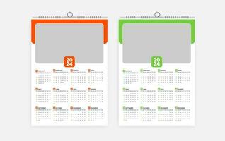 2024 een bladzijde muur kalender ontwerp vector