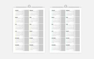 2024 een bladzijde muur kalender ontwerp vector