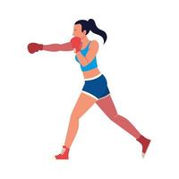 vrouw boksen activiteit vector