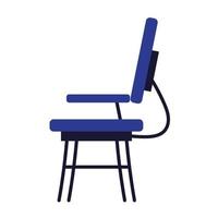 blauwe bureaustoel meubilair comfort op witte achtergrond vector