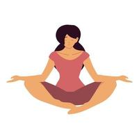 vrouw yoga meditatie vector