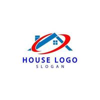 onroerend goed logo, bouwer logo, dak constructie logo ontwerp sjabloon vectorillustratie vector