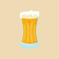 glas van bier. glas vol met blond bier en schuim. vector