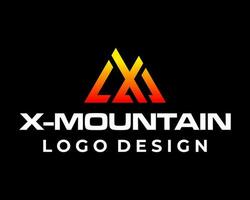 xm brief monogram avontuur berg logo ontwerp. vector