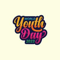 Internationale jeugd dag belettering en kleurrijk typografie ontwerp voor Internationale jeugd dag viering in 12 augustus. creatief concept voor jeugd en vriendschap dag poster, banier ontwerp. vector