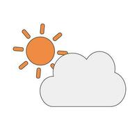 zon en wolk. weer voorspelling. vector. vector