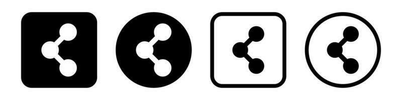 silhouet icoon reeks van delen knop. vector