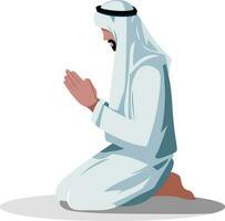 Arabisch Islamitisch salah bidden vlak stijl vector illustratie de tweede pijler van Islam, moslim bidden vector beeld