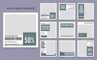 sociale media sjabloon banner huis architectuur service promotie vector