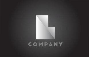 witte en zwarte l geometrische alfabet letter logo voor het bedrijfsleven. bedrijfsbrading en belettering met futuristisch ontwerp en verloop voor bedrijf vector