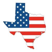 Texas kaart met Verenigde Staten van Amerika vlag. Verenigde Staten van Amerika kaart vector