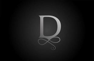 d zwart-wit elegante monogram ornament alfabet logo letterpictogram voor luxe. zakelijk en zakelijk brading-ontwerp voor zakelijke producten vector