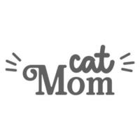 kat mama. belettering tekst ontwerp voor kat geliefden met kat oren en bakkebaarden. vector