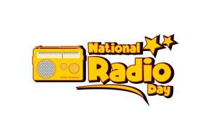 nationaal radio dag vakantie concept. sjabloon voor achtergrond, banier, kaart, poster, t-shirt met tekst opschrift vector