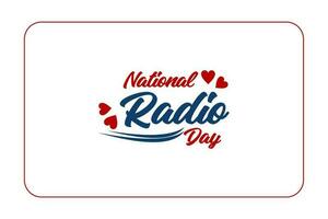 nationaal radio dag vakantie concept. sjabloon voor achtergrond, banier, kaart, poster, t-shirt met tekst opschrift vector