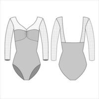 dans maillots voor meisjes en Dames vector cad sjabloon