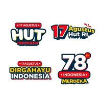 Indonesië onafhankelijkheid dag sticker logo vector