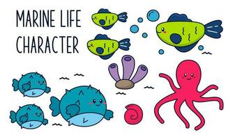 marinier leven vector tekenfilm oceaan karakter
