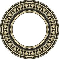 vector oude goud en zwart Egyptische ronde ornament. eindeloos nationaal etnisch grens, kader, ring