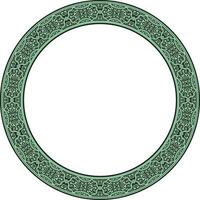 vector groen ronde oosters ornament. Arabisch gevormde cirkel van iran, Irak, kalkoen, Syrië. Perzisch kader, grens