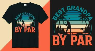 het beste opa door par golf t-shirt ontwerp vector