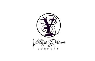 y alfabet letter pictogram logo. vintage ontwerpconcept voor bedrijf en bedrijf. huisstijl in zwart-wit met retrostijl vector