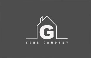 g alfabet letter pictogram logo van een huis. onroerend goed huisontwerp voor bedrijfs- en bedrijfsidentiteit met lijn vector