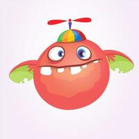 tekenfilm baby monster in grappig kinderen hoed met propeller.vector illustratie vector