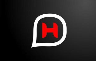 h letterontwerp met rode vraagwolk. alfabet logo ontwerp. icon brading voor producten en bedrijf vector