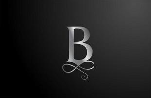 grijze b elegante monogram alfabet letter pictogram logo ontwerp. vintage bedrijfsbrading voor luxe producten en bedrijf