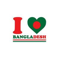 ik liefde bangladesh, Bangladesh vlag hart vector